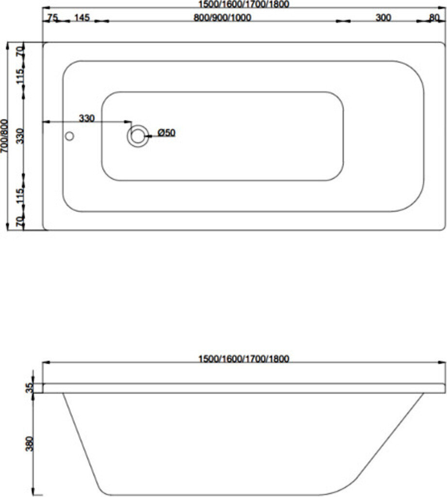 Kylpyamme Mexen Vega paneeleilla, 150x70 cm hinta ja tiedot | Kylpyammeet | hobbyhall.fi