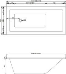 Kylpyamme Mexen Cubik paneeleilla, 170x70 cm hinta ja tiedot | Kylpyammeet | hobbyhall.fi