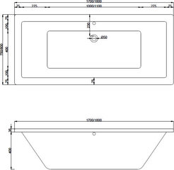 Kylpyamme Mexen Cube paneelilla, 180x80 cm hinta ja tiedot | Kylpyammeet | hobbyhall.fi