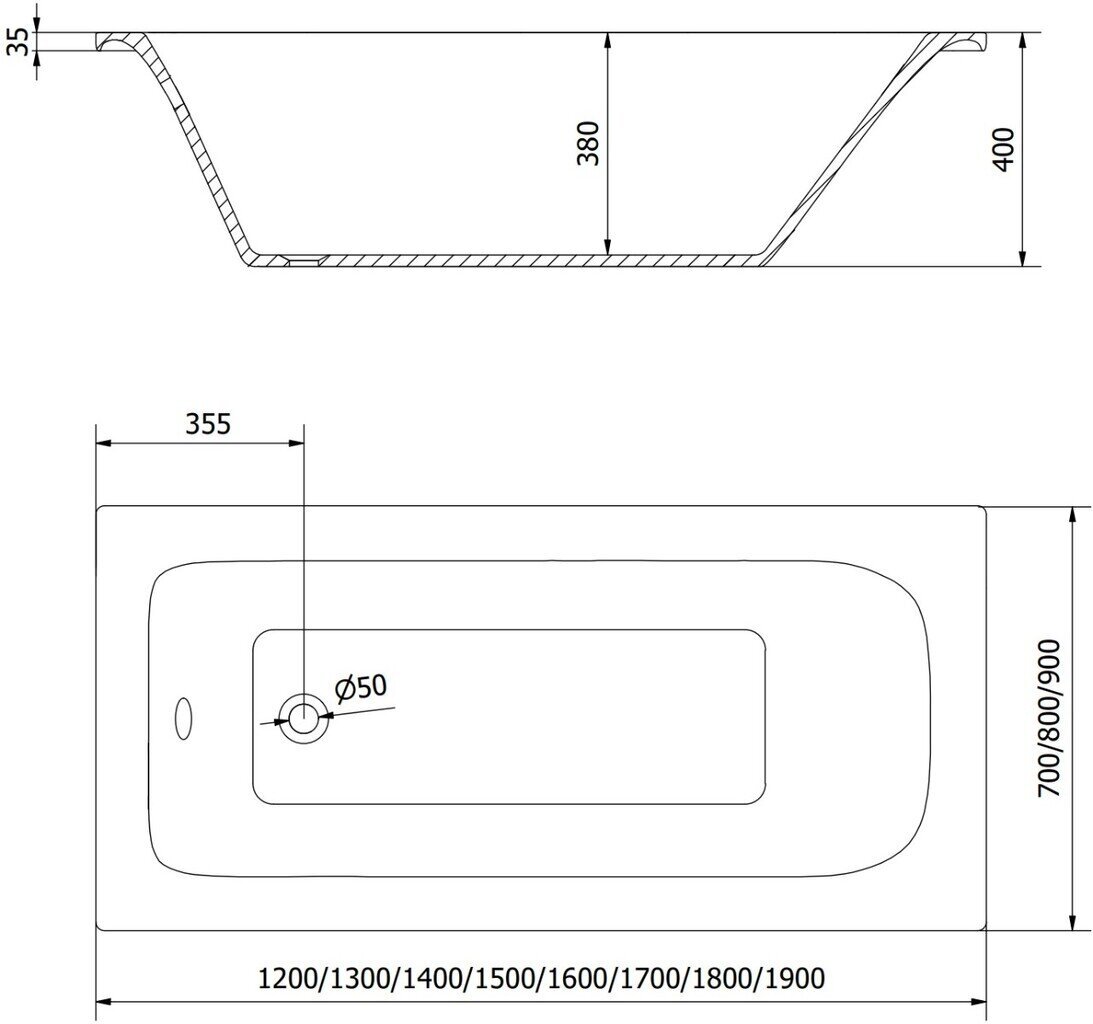 Kylpyamme Mexen Vega viimeistelyllä ja lasiseinällä, 150x70 cm + 70 cm hinta ja tiedot | Kylpyammeet | hobbyhall.fi