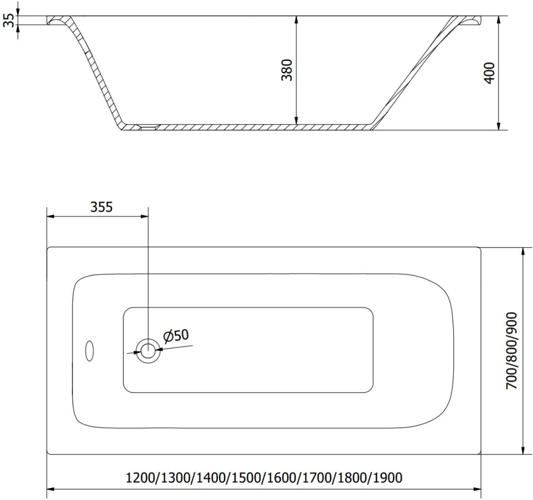 Kylpyamme Mexen Vega viimeistelyllä ja lasiseinällä, 150x70 cm + 90 cm hinta ja tiedot | Kylpyammeet | hobbyhall.fi