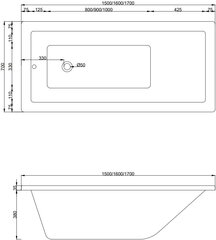 Kylpyamme Mexen Cubik paneeleilla, 160x70 cm hinta ja tiedot | Kylpyammeet | hobbyhall.fi