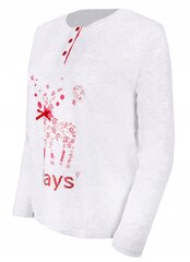 Naisten pitkähihainen pyjama INFIORE 65.0601 RENNA, valkoinen, punainen, setti hinta ja tiedot | Yöasut ja pyjamat | hobbyhall.fi