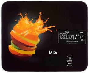 Laica KS5015 Elektroninen keittiövaaka, musta, karkaistua lasia hinta ja tiedot | Keittiövaa'at | hobbyhall.fi