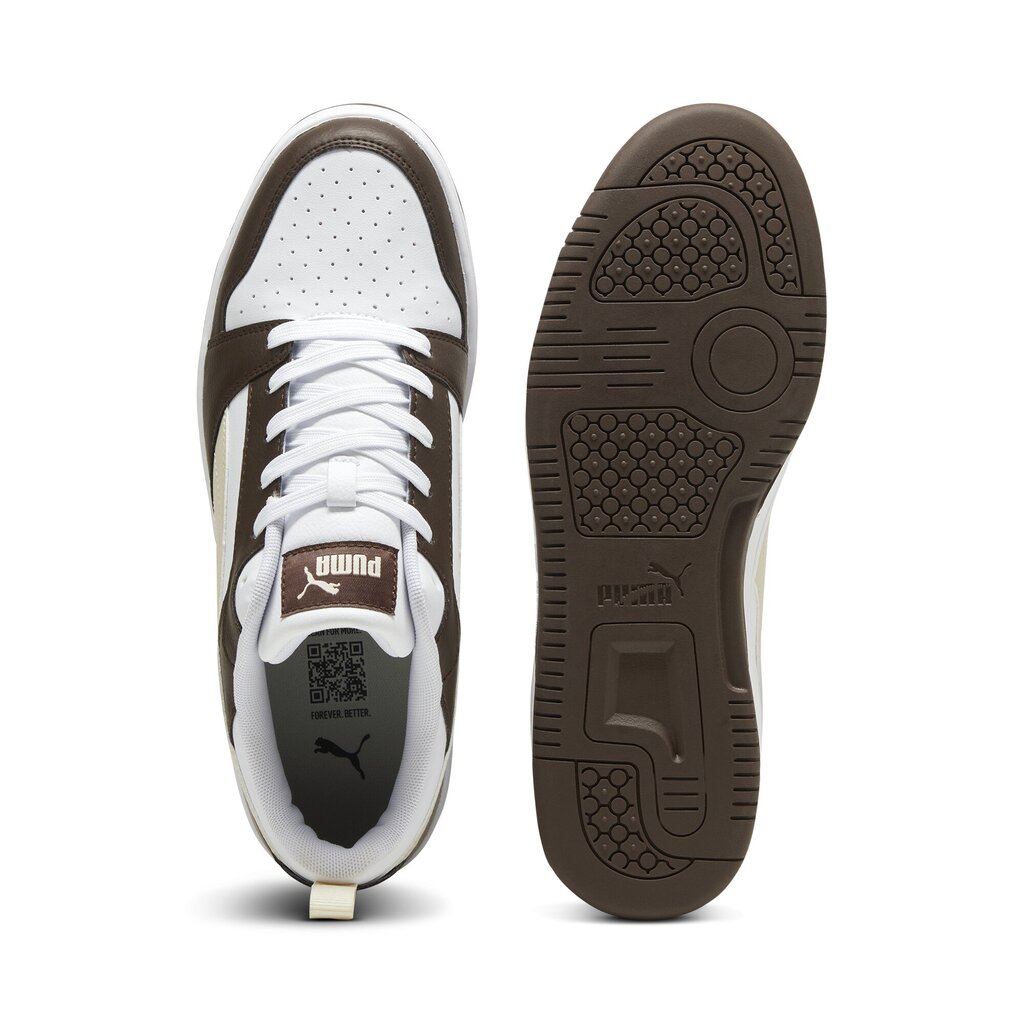 Puma Jalkineet Miehille Rebound V6 Low White Brown Beige 392328 31 392328 31/7 hinta ja tiedot | Miesten urheilu- ja vapaa-ajan kengät | hobbyhall.fi