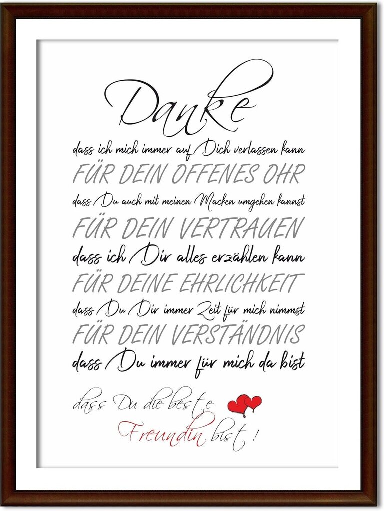 Druck-Geschenk Juliste Parhaalle Ystävälle, 21 X 29.7Cm hinta ja tiedot | Taulut | hobbyhall.fi