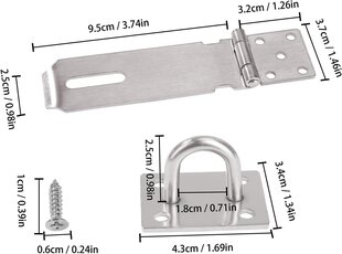 Ruostumattomasta teräksestä valmistetut riippulukkoklipsit QH-Shop, 2 kpl. hinta ja tiedot | Lukot | hobbyhall.fi