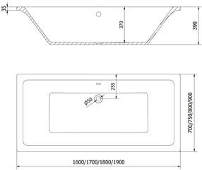 Kylpyamme Mexen Cube paneeleilla ja lasiseinällä, 180x80 cm + 80 cm hinta ja tiedot | Kylpyammeet | hobbyhall.fi