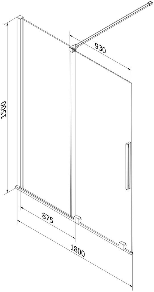 Kylpyseinä Mexen Velar II, musta, 180x150 cm hinta ja tiedot | Kylpyhuonetarvikkeet | hobbyhall.fi