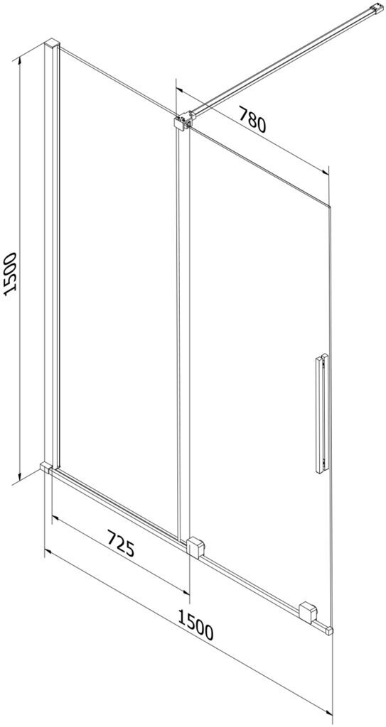 Kylpyseinä Mexen Velar II, kultainen, 150x150 cm hinta ja tiedot | Kylpyhuonetarvikkeet | hobbyhall.fi