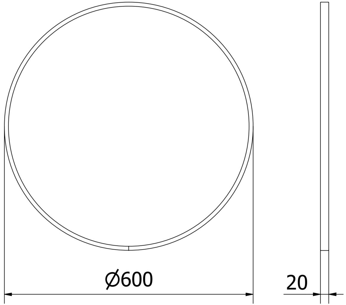 Kylpyhuonepeili Mexen Loft Round, 60 cm, hopea hinta ja tiedot | Kylpyhuonepeilit | hobbyhall.fi