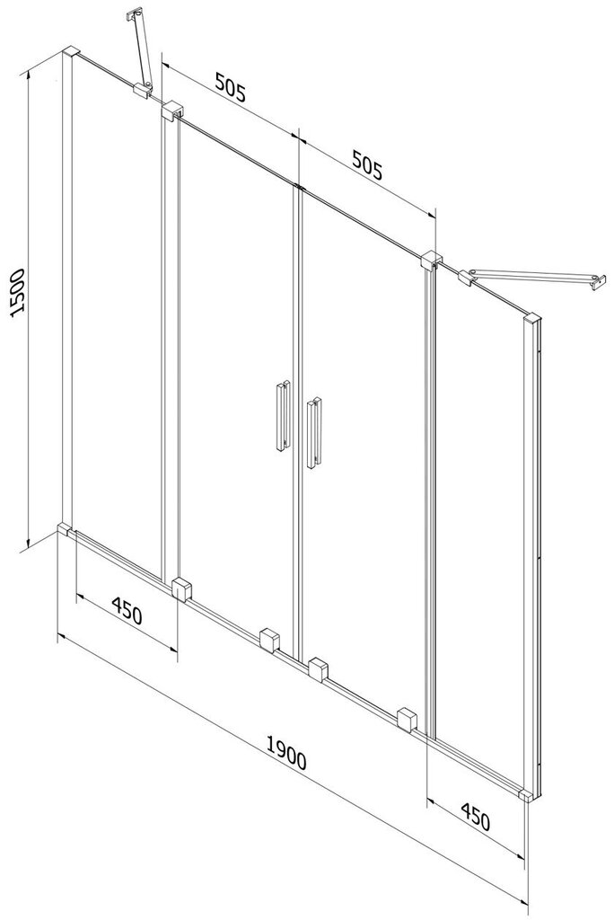 Kylpyseinä Mexen Velar Duo II, kultainen, 190x150 cm hinta ja tiedot | Kylpyhuonetarvikkeet | hobbyhall.fi