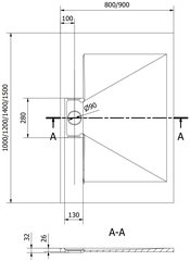 Suorakaiteen muotoinen suihkuallas Mexen Egon SMC, 140 x 90 cm hinta ja tiedot | Suihkualtaat | hobbyhall.fi