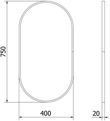 Kylpyhuonepeili Mexen Loft Oval, 75x40 cm, kultainen hinta ja tiedot | Kylpyhuonepeilit | hobbyhall.fi