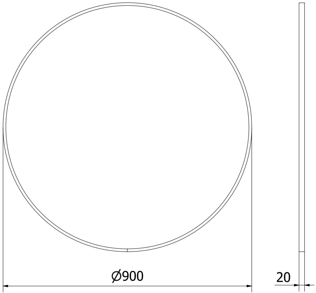 Kylpyhuonepeili Mexen Loft Round, 90 cm, musta hinta ja tiedot | Kylpyhuonepeilit | hobbyhall.fi