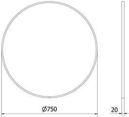 Kylpyhuonepeili Mexen Loft Round, 75 cm, musta hinta ja tiedot | Kylpyhuonepeilit | hobbyhall.fi