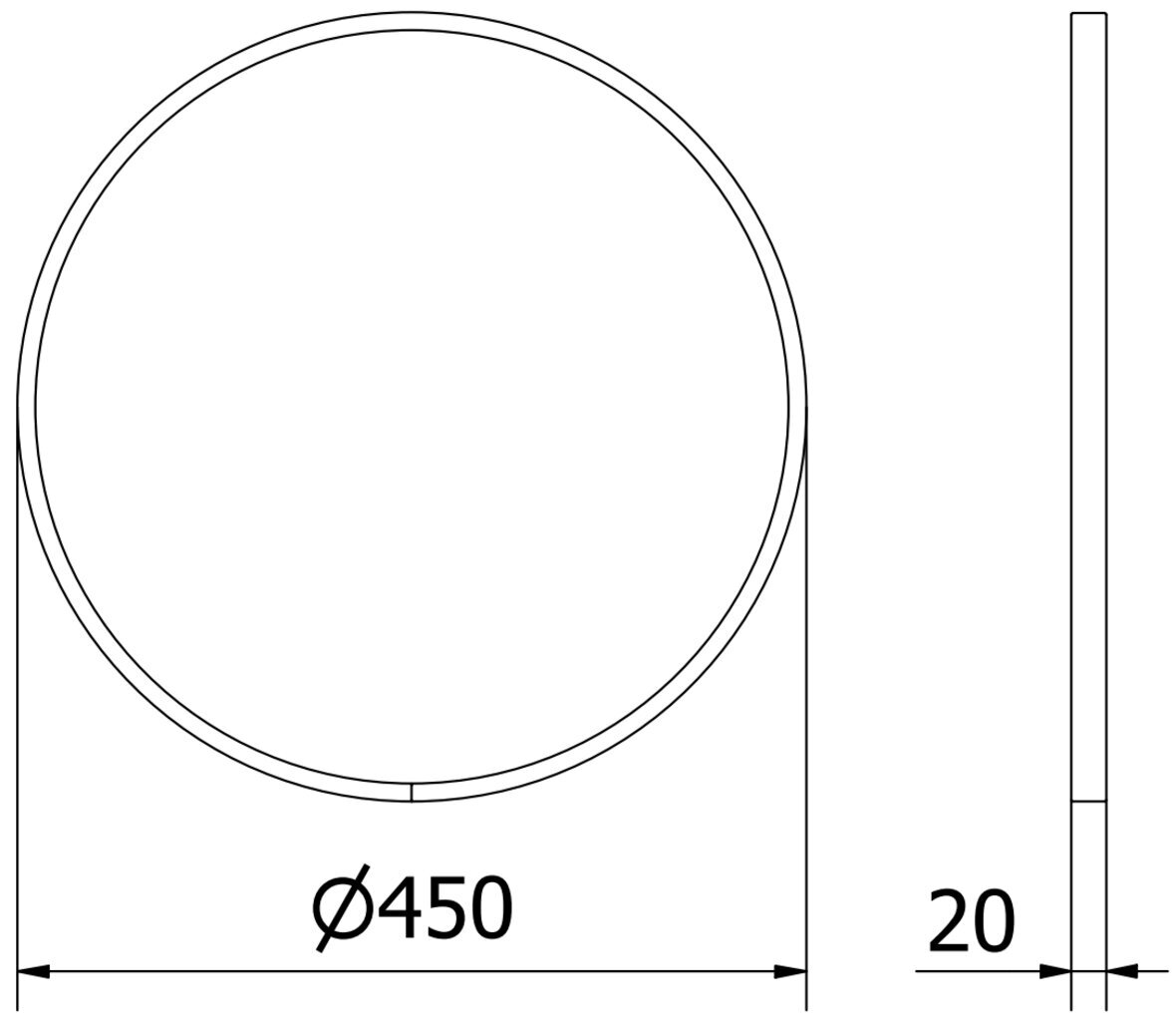 Kylpyhuonepeili Mexen Loft Round, 45 cm, musta hinta ja tiedot | Kylpyhuonepeilit | hobbyhall.fi