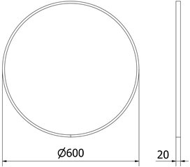 Kylpyhuonepeili Mexen Loft Round, 60 cm, kultainen hinta ja tiedot | Kylpyhuonepeilit | hobbyhall.fi