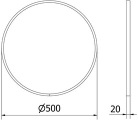 Kylpyhuonepeili Mexen Loft Round, 50 cm, valkoinen hinta ja tiedot | Kylpyhuonepeilit | hobbyhall.fi