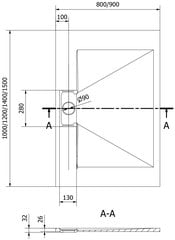 Suorakaiteen muotoinen suihkuallas Mexen Egon SMC, 150 x 80 cm hinta ja tiedot | Suihkualtaat | hobbyhall.fi