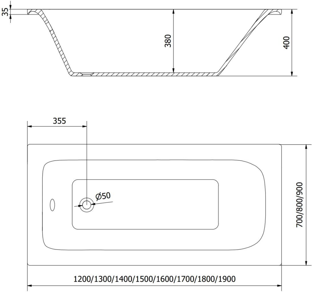 Kylpyamme Mexen Vega paneeleilla ja lasiseinällä, 180x80 cm + 70 cm hinta ja tiedot | Kylpyammeet | hobbyhall.fi