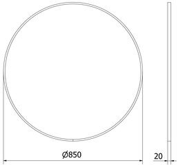 Kylpyhuonepeili Mexen Loft Round, 85 cm, musta hinta ja tiedot | Kylpyhuonepeilit | hobbyhall.fi