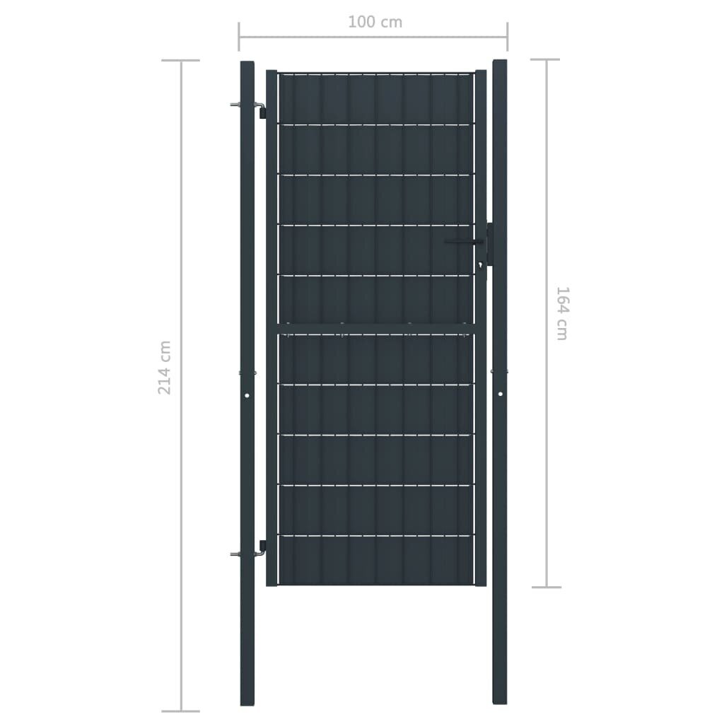 Portti, antrasiitin värinen, PVC ja teräs, 100x164cm hinta ja tiedot | Aidat ja tarvikkeet | hobbyhall.fi