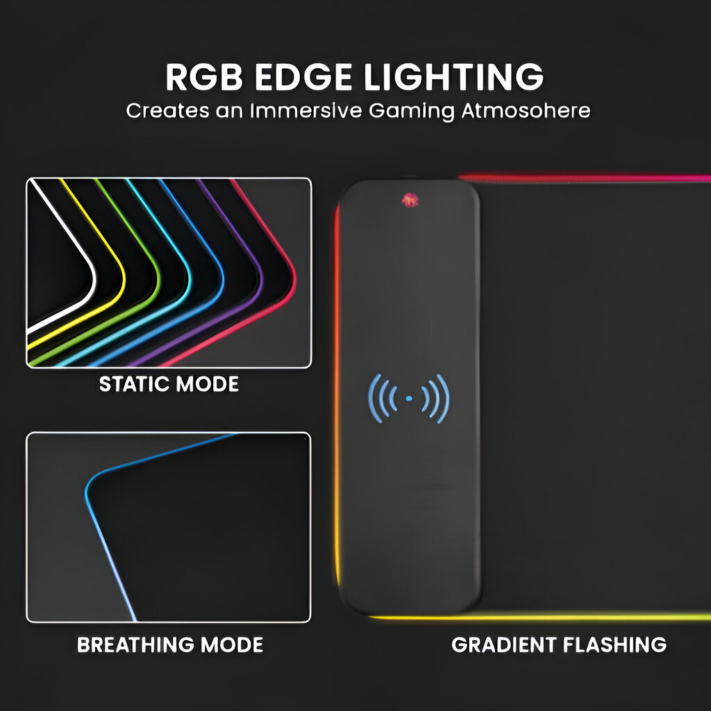 Valaistu RGB-hiirimatto langattomalla latausasemalla LIVMAN RGB-1001 hinta ja tiedot | Hiiret | hobbyhall.fi