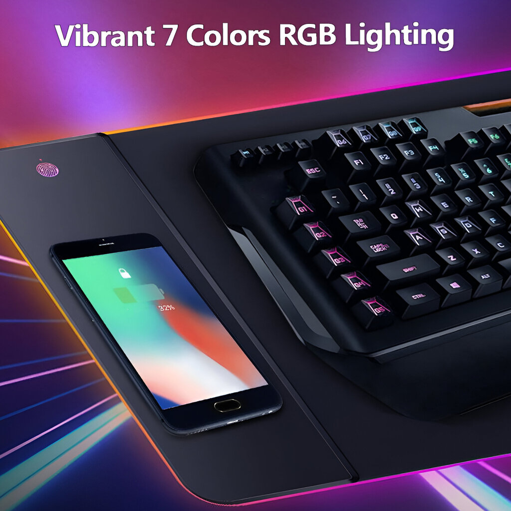 Valaistu RGB-hiirimatto langattomalla latausasemalla LIVMAN RGB-1001 hinta ja tiedot | Hiiret | hobbyhall.fi