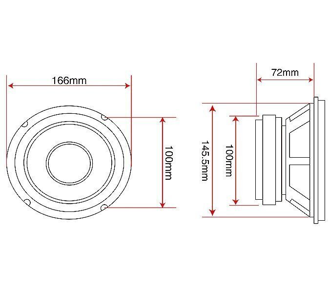 Autokaiutin A-165 200W 8Ohm - 166mm hinta ja tiedot | Autokaiuttimet | hobbyhall.fi