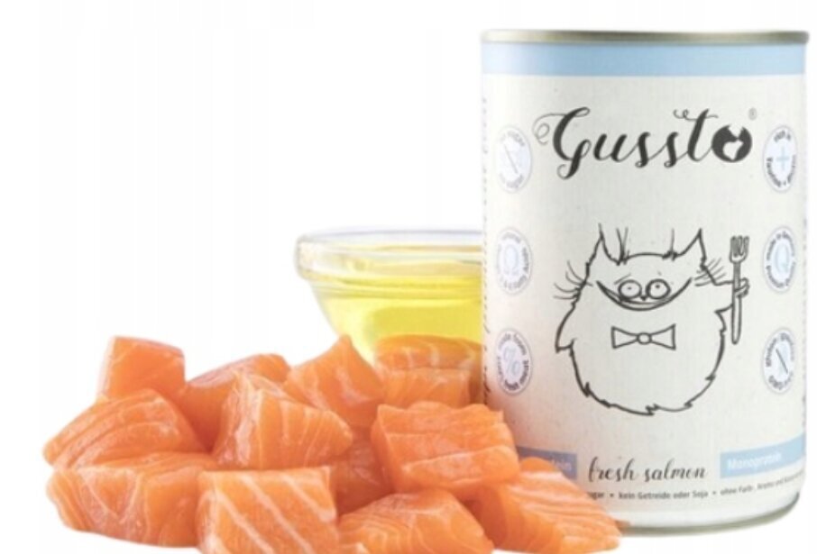 Gussto Cat Fresh Lohi kissan täysravinto lohella, 6x400 g hinta ja tiedot | Kissanruoka | hobbyhall.fi