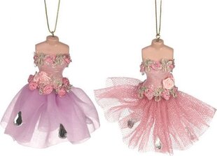Riippuva joululelu - vaaleanpunainen mekko 1 kpl 10x3x9cm hinta ja tiedot | Joulukuusen koristeet | hobbyhall.fi