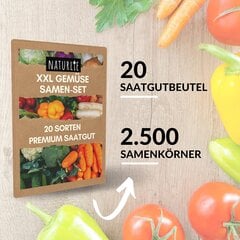 20 -luvun vihannekset Naturelie, 20 lajiketta, premium -vihanneksia, jotka ovat siemenet vihanneksissa viljelyyn puutarhassa, nostettu sänky tai parveke - xxl vihannesten siemenalue - siemenresistentit siemenet! hinta ja tiedot | Kasvisten siemenet | hobbyhall.fi