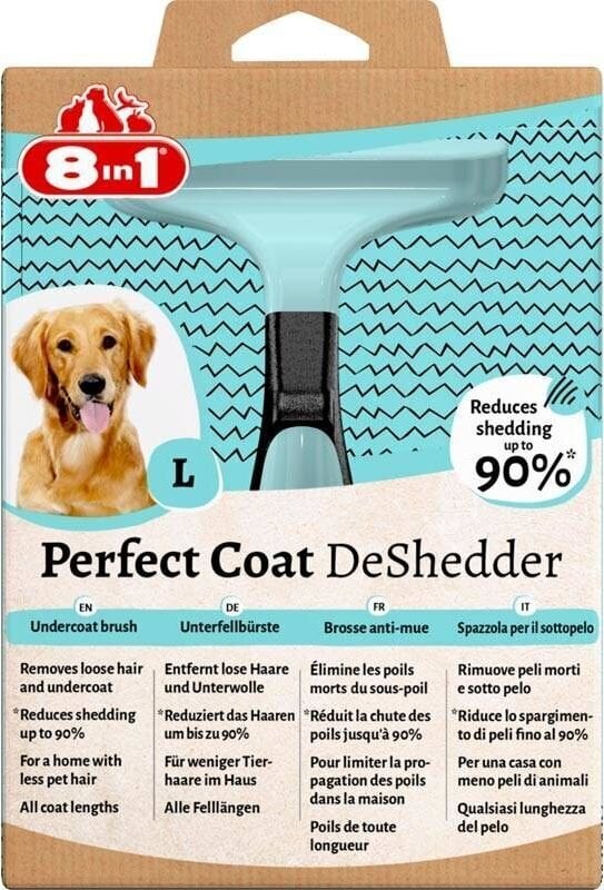 Turkinpuhdistusaine koirille 8in1 Perfect Coat DeShedder Dog, L, sininen hinta ja tiedot | Eläinten hoitotuotteet | hobbyhall.fi