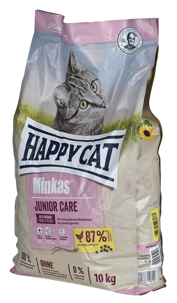 Happy Cat Happy Cat Minkas Junior Care kissan täysravinto, 10 kg hinta ja tiedot | Kissan kuivaruoka | hobbyhall.fi