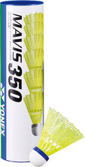 Sulkapallo flyerit Yonex Mavis 350, 6 kpl, keltainen hinta ja tiedot | Sulkapallo | hobbyhall.fi