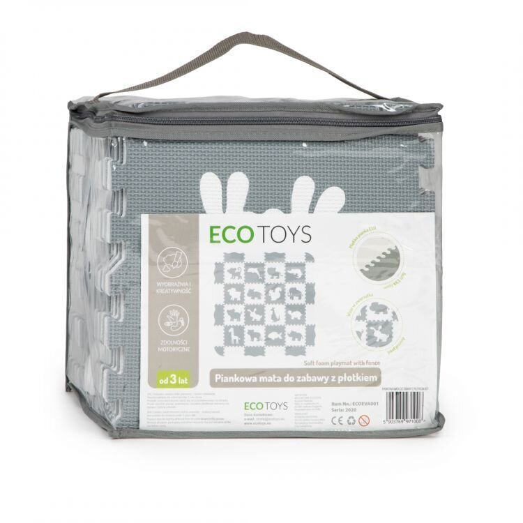 Seinillä varustettu mattopalapeli Ecotoys 154 x 154 cm, 36 d. hinta ja tiedot | Leikkimatot | hobbyhall.fi