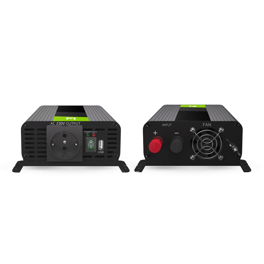 Invertteri Green Cell PRO 12V 230V 500W/1000W hinta ja tiedot | Auton akkulaturit | hobbyhall.fi