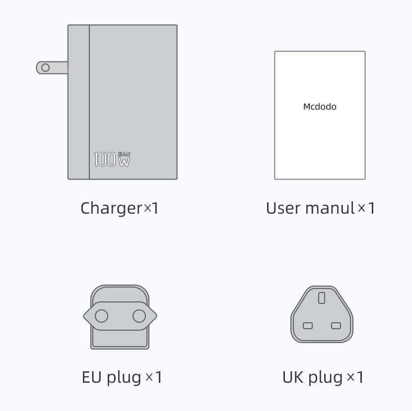 Mcdodo GaN pikalaturi puhelimen kannettavalle tietokoneelle USB-C PD USB-A QC 100 W musta hinta ja tiedot | Auton akkulaturit | hobbyhall.fi