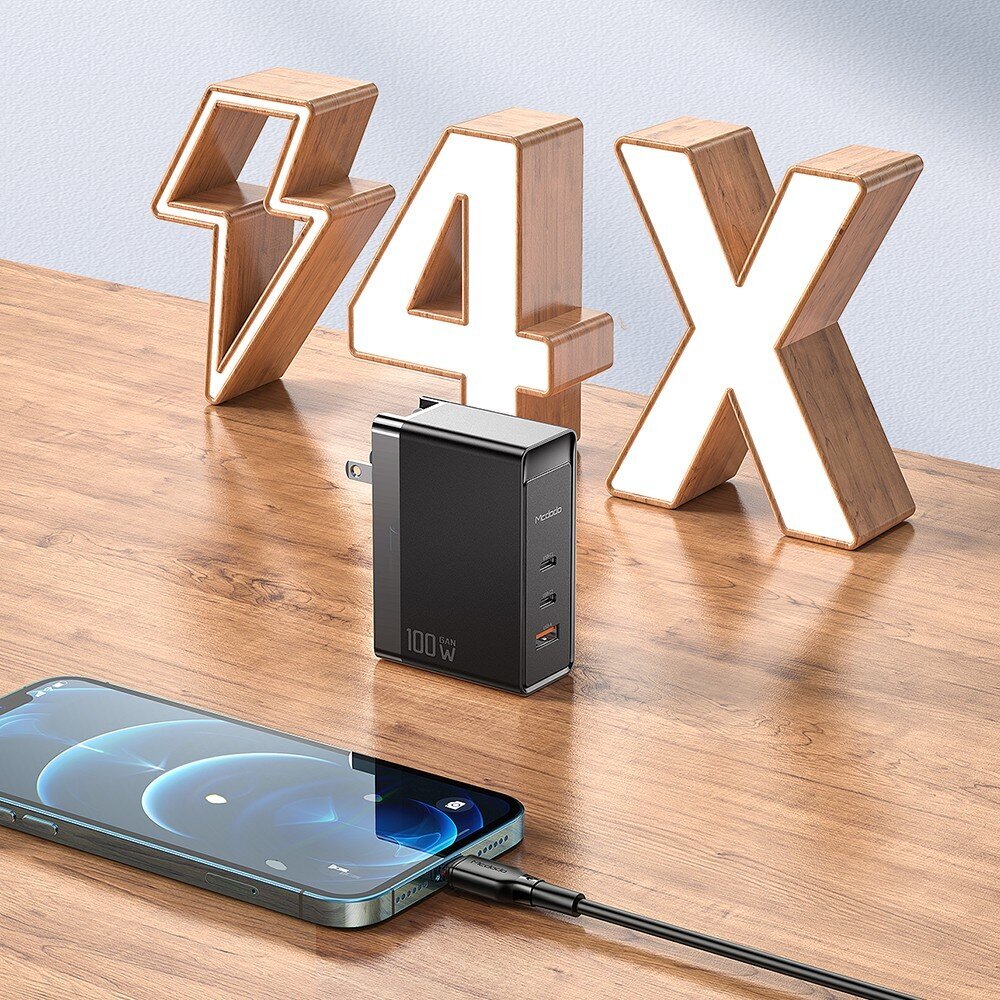 Mcdodo GaN pikalaturi puhelimen kannettavalle tietokoneelle USB-C PD USB-A QC 100 W musta hinta ja tiedot | Auton akkulaturit | hobbyhall.fi