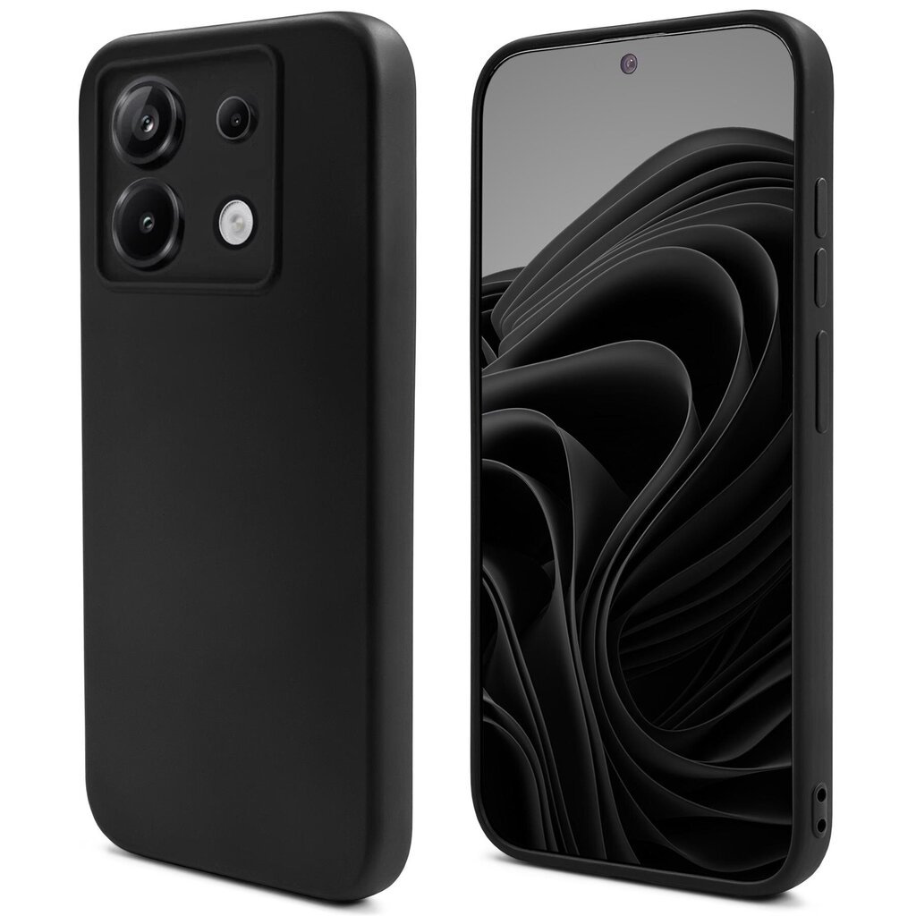 Moozy Lifestyle suojakuori Xiaomi Redmi Note 13 Pro 5G, Xiaomi Poco X6 silikonikotelo mikrokuituvuorella, Musta hinta ja tiedot | Puhelimen kuoret ja kotelot | hobbyhall.fi