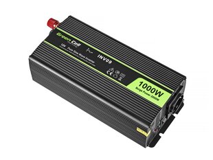 Green Cell Power Inverter 12V - 230V 1000W/2000W puhdas siniaalto hinta ja tiedot | Muuntimet ja invertterit | hobbyhall.fi