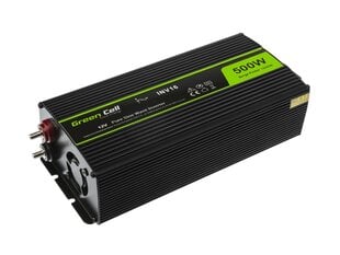 Green Cell Power Inverter 12V - 230V 500W/1000W puhdas siniaalto hinta ja tiedot | Muuntimet ja invertterit | hobbyhall.fi