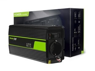 Green Cell Power Invertteri 12V - 230V 500W/1000W modifioitu siniaalto hinta ja tiedot | Muuntimet ja invertterit | hobbyhall.fi