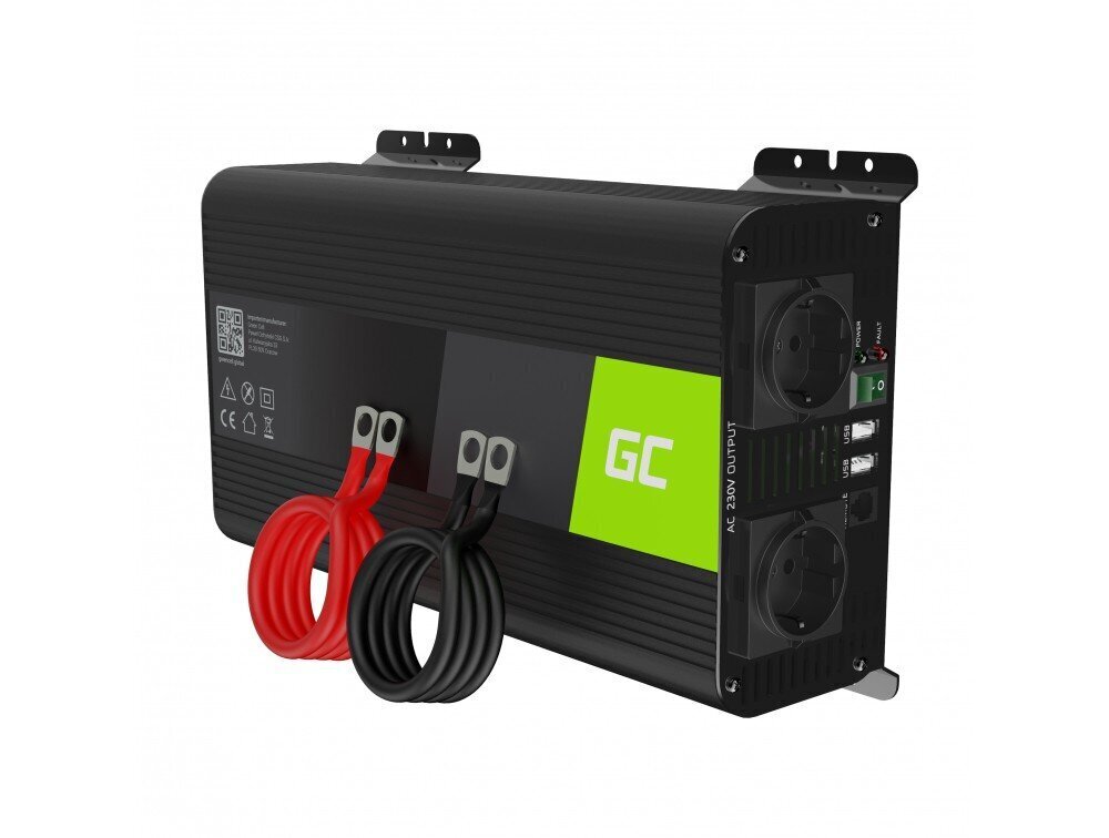 Green Cell tehomuunnin Pro 12 V - 230 V 1000W/2000W puhdas siniaalto hinta ja tiedot | Muuntimet ja invertterit | hobbyhall.fi