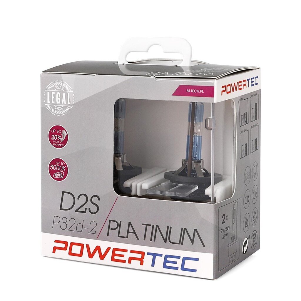 Auton ksenonpolttimo Powertec Platinum +130% D2S Duo, 2 kpl. hinta ja tiedot | Polttimot | hobbyhall.fi