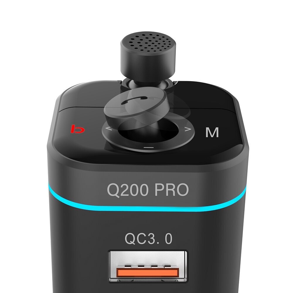 Feegar Q200 PRO FM-modulaattori Bluetooth 5.0 lähetin BT QC 3.0 PD microSD MP3 USB-C 12-24V laturi 42W HD mikrofoni hinta ja tiedot | FM-lähettimet ja -sovittimet | hobbyhall.fi