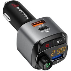 Feegar Q100 PRO FM-modulaattori Bluetooth 5.0 Lähetin BT QC 3.0 PD MP3 USB-C 12-24V Laturi 42W HD-mikrofoni B-painike (Bass Boost Surround Effect) hinta ja tiedot | Feegar Autotuotteet | hobbyhall.fi