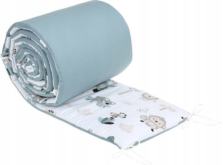 Pehmeä sängynpäällinen Babymam Savana, 180x30 cm, vihreä/harmaa hinta ja tiedot | Lasten turvallisuus | hobbyhall.fi