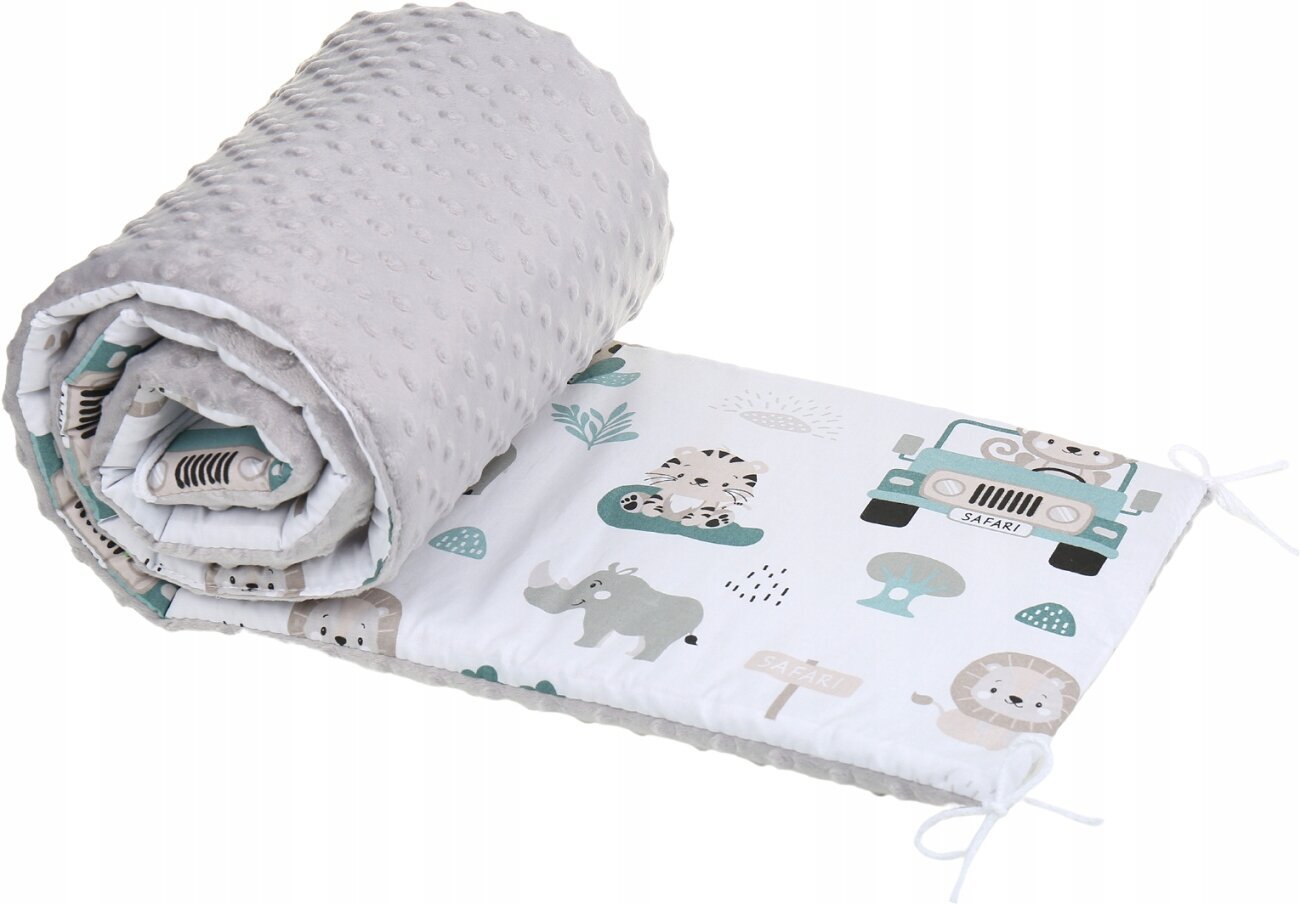 Pehmeä sängynpäällinen Babymam 180x30, harmaa/valkoinen hinta ja tiedot | Lasten turvallisuus | hobbyhall.fi